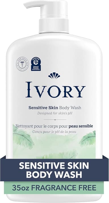 Ivory Body Wash, Designed for the Whole Family, Gentle Formula, Free of Dyes Heavy Perfumes Parabens Phthalates & Silicones, Fragnance-Free, 35 oz - Image 2