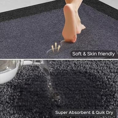 DOMUSTEX Machine Washable Kitchen Rug 32" x 84", Non Slip Kitchen Mat for Floor, Absorbent Entrance Runner Rug for Bedroom, Hallway, Bathroom, Door (Roll Packing) - Image 2