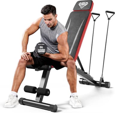 Adjustable Weight Bench, Workout Bench with Adjustable Headrest for Full Body Workout, Fast Folding 660LBS Stable Weight Bench for Men Women Versatile Workouts and Workout Bench for Home Gym (Black - Image 2