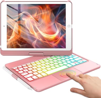 Apple iPad 10.2 Keyboard Case - 9th & 8th Gen Compatible - Touch Keyboard with 360 Rotatable Protective Cover & Apple Pencil Holder - Wireless Backlit Keyboard - Image 2