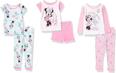 Disney unisex-child 6-piece Snug-fit Cotton Pajama Set, Soft & Cute for Kids - Image 1