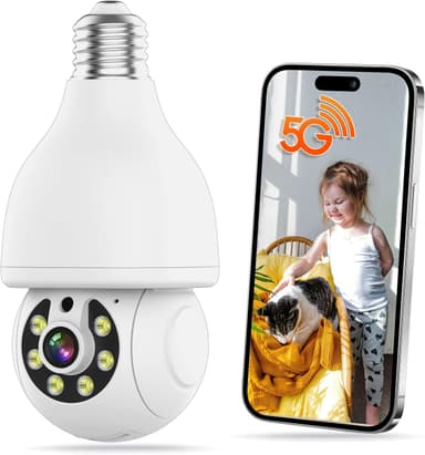 E27 Light Bulb Security Camera Outdoor - 3MP FHD Wireless Home Baby Monitor, WiFi Indoor Garage Surveillance with Night Vision, 2-Way Audio, PIR Mothion Detection and Alerts, Compatible with Alexa - Image 2