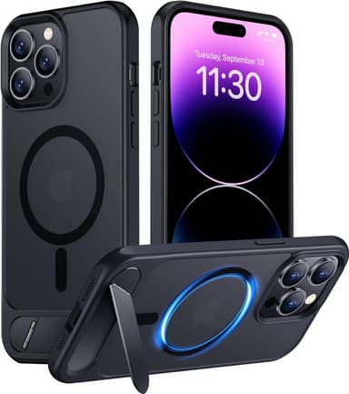 Temdan Magnetic Compatible with iPhone 14 Pro Max Case, [Built-in Invisible Kickstand][Compatible with MagSafe] [Military Grade Shockproof] Slim Translucent Matte Phone Case for iPhone 14 Pro Max 6.7" - Image 2