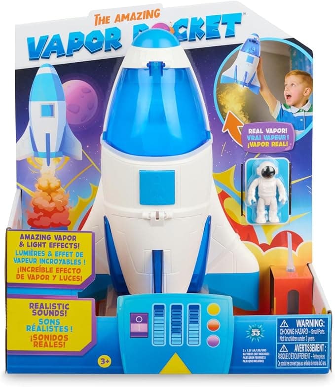 EnergX Amazing Vapor Rocket with Astronaut Action Figure, Blasts Off with Vapor Effects, Lights & Sounds (Ages 3+ - Image 1