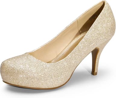 DREAM PAIRS Tiffany Women's Classic Elegant Versatile Low Stiletto Heel Dress Platform Pumps Shoes - Image 1