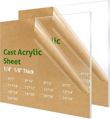 2 Pieces 5" x 7" Cast Plexiglass Sheet -1/8" Thick Clear Acrylic Sheet Clear Plastic Sheet, for Sign,Craft, Photo Frame, DIY Display Projects - Image 2