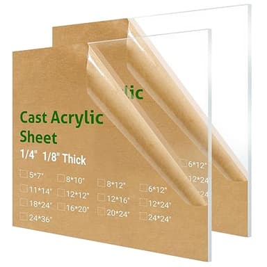 2 Pieces 5" x 7" Cast Plexiglass Sheet -1/8" Thick Clear Acrylic Sheet Clear Plastic Sheet, for Sign,Craft, Photo Frame, DIY Display Projects - Image 1