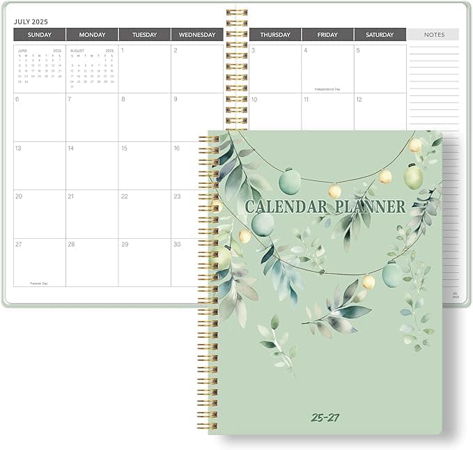 2025-2027 Monthly Planner, 2025 Calendar 24 Months Planner, JULY 2025 - JUNE 2027, 8.5" x 11", 2025 Academic Calendar Hard PVC Cover with Spiral Bound, Perfect for School & Office for Women & Men - Image 1