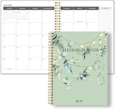 2025-2027 Monthly Planner, 2025 Calendar 24 Months Planner, JULY 2025 - JUNE 2027, 8.5" x 11", 2025 Academic Calendar Hard PVC Cover with Spiral Bound, Perfect for School & Office for Women & Men - Image 1