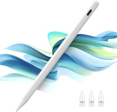 Stylus Pen for iPad 9th&11th Generation - 5X Fast Charge Digital Pen - Compatible with 2018-2025 Apple iPad Pro 11"/12.9"/M4, iPad mini 5-6 Gen, iPad Air 3/4/5/M2/M3-White - Image 1