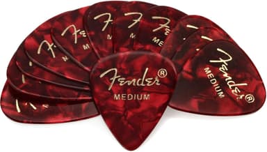 Fender Premium Celluloid Guitar Picks 351 Shape, Guitar Accessories, Red Moto, Medium, 12-Pack - Image 2