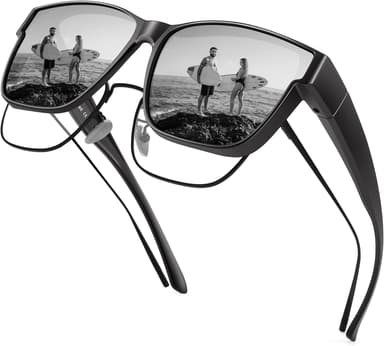 URUMQI Night Vision Driving Glasses Fit Over Eyeglasses for Men Women, Anti Glare Polarized Nighttime Glasses Yellow Lens - Image 2