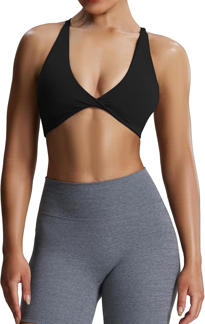 Aoxjox Women's Workout Sports Bras Fitness Sienna Low Impact Bra Yoga Crop Tank - Image 1