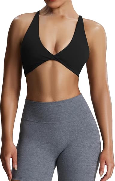 Aoxjox Women's Workout Sports Bras Fitness Sienna Low Impact Bra Yoga Crop Tank - Image 1
