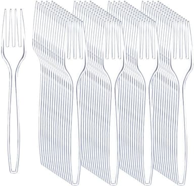Liacere 360Pcs Clear Plastic Forks -Disposable Plastic Forks BPA-Free, 6.7-inch Heavy Duty Clear Disposable Cutlery, Suitable for Parties and Restaurants, Perfection at the Tip of Your Fork - Image 2