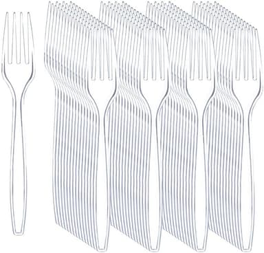Liacere 360Pcs Clear Plastic Forks -Disposable Plastic Forks BPA-Free, 6.7-inch Heavy Duty Clear Disposable Cutlery, Suitable for Parties and Restaurants, Perfection at the Tip of Your Fork - Image 1