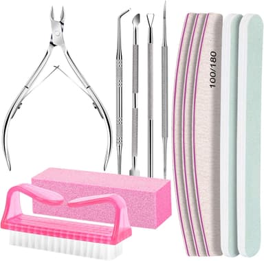 FANDAMEI Nail Care Kit, Nail Files 100/180, Nail Buffer Block, Cuticle Nippers, Cuticle Trimmer, Cuticle Pusher, Nail Tools, Nail Kit, Pedicure & Manicure Tools, Nail Prep Kit, Manicure Kit for Women - Image 2