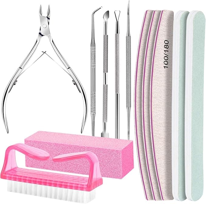 FANDAMEI Nail Care Kit, Nail Files 100/180, Nail Buffer Block, Cuticle Nippers, Cuticle Trimmer, Cuticle Pusher, Nail Tools, Nail Kit, Pedicure & Manicure Tools, Nail Prep Kit, Manicure Kit for Women - Image 1