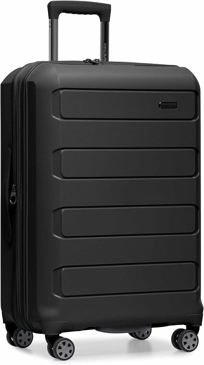Traveler's Choice Pagosa Indestructible Hardshell Expandable Spinner Luggage, Black, 26-Inch Medium - Image 1