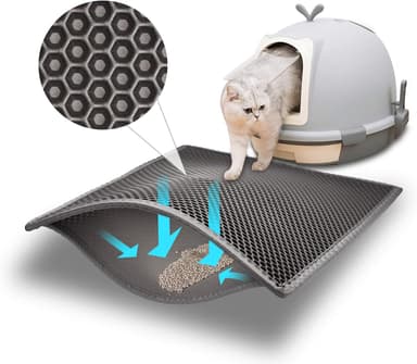 Pieviev Cat Litter Mat Double Layer Waterproof Urine Proof Trapping Mat 1 Pack (Gray, 24x15 Inch (Pack of 1 - Image 2