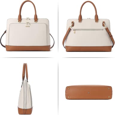 CLUCI Leather Briefcase for Women 15.6 Inch Laptop Business Computer Ladies Stylish Work Handbags Shoulder Bag - Image 8