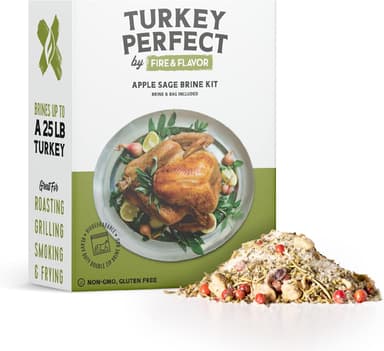 Fire & Flavor Apple Sage Perfect Brine - Turkey Brine Kit with Bag for Roasting, Grilling, Smoking, and Frying - Brining Seasonings for Cooking and Turkey Brine Bag - Turkey Brine and Rub Kit, 1 Count (Pack of 1 - Image 2