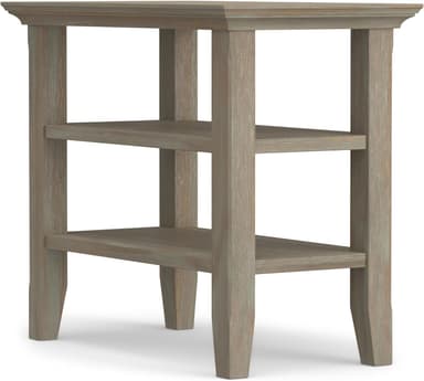SIMPLIHOME Acadian 14-inch Wide Solid Wood Narrow End Table in Distressed Grey, Transitional-Style Side Table for Living Room, Bedroom, or Family Room with 2 Open Shelves - Image 2
