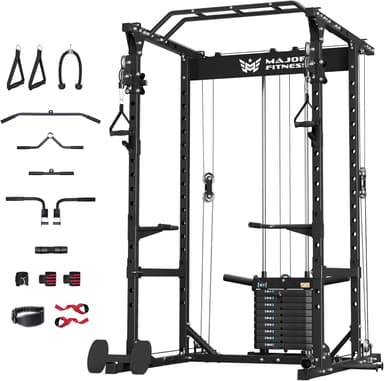 MAJOR FITNESS Drone1 Power Cage - Multi-Function Power Rack for Home Gym, Squat Rack, Cable Crossover System, for Strength Training, Heavy-Duty Steel Construction - Image 2