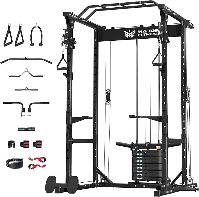 MAJOR FITNESS Drone1 Power Cage - Multi-Function Power Rack for Home Gym, Squat Rack, Cable Crossover System, for Strength Training, Heavy-Duty Steel Construction - Image 1