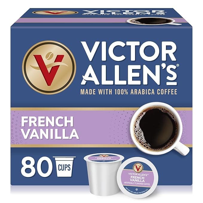 Victor Allen's Coffee French Vanilla Flavored, Medium Roast, 80 Count, Single Serve Coffee Pods for Keurig K-Cup Brewers - Image 1