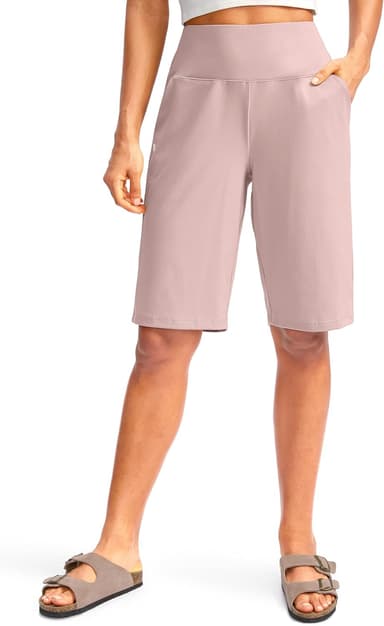 G Gradual Women's 12" Bermuda Long Shorts with Pockets High Waisted Stretch Knee Length Shorts for Women Summer Walking - Image 2
