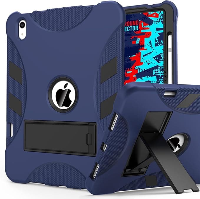 Rantice Military-Grade Tested Case for iPad 10th Generation 10.9" / iPad 11-inch (A16) 11th Generation, Heavy Duty Shockproof Protective iPad Case with Kickstand & Pencil Holder, DarkBlue+Black - Image 1