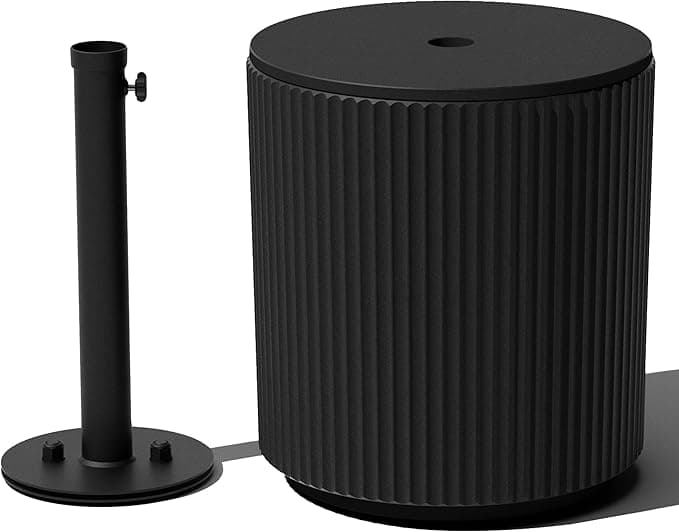 Veradek Umbrella Side Table - Outdoor Patio Table with Umbrella Hole for Porch/Patio | Durable Plastic-Stone Composite Material Material & Easy Assembly | Modern Coffee, Picnic or Poolside Table - Image 1