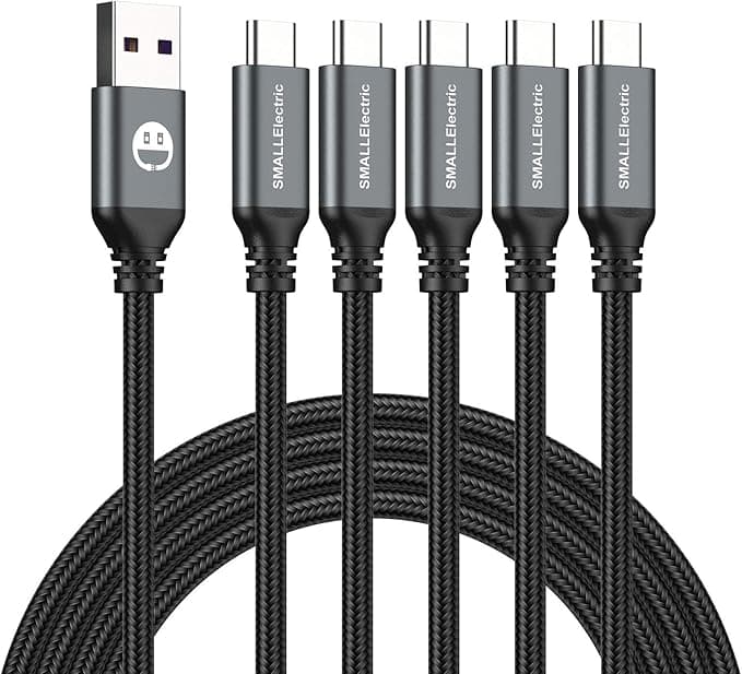 CarPlay USB Type C Cable 5-Pack 3FT, USB Type A to C Fast Car Charger Cords for Braided Fast Charging Cable for 17/17 Pro/16e/16/15 Pro Max/Samsung Galaxy Note S20 S10 S9 S8 Plus LG V50 V40 G8 G7 - Image 1