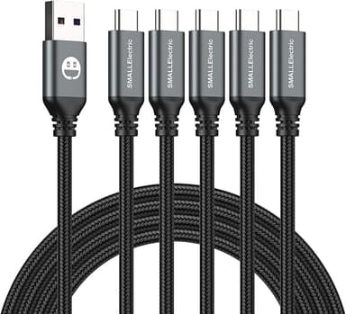 CarPlay USB Type C Cable 5-Pack 3FT, USB Type A to C Fast Car Charger Cords for Braided Fast Charging Cable for 17/17 Pro/16e/16/15 Pro Max/Samsung Galaxy Note S20 S10 S9 S8 Plus LG V50 V40 G8 G7 - Image 1