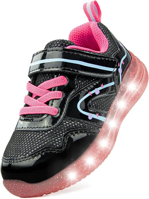 SKYWHEEL Toddler Girls Boys Light up Shoes LED Flashing Lightweight Mesh Breathable Walking Sneakers for Toddler and Little Kids Running - Image 1
