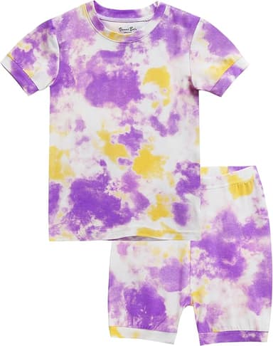 VAENAIT BABY Infant Toddler Kids Junior Soft Bamboo Pajamas Tie Dye Short Summer Pjs 2pcs Set 6M-12Y - Image 1
