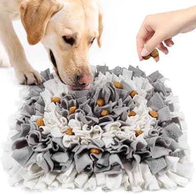 Pet Snuffle Mat for Dogs, Dog Feeding Mat, Nosework Training Mats for Foraging Instinct Interactive Puzzle Toys (Gray&White - Image 1