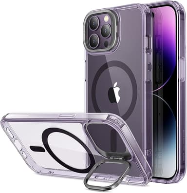 ESR for iPhone 14 Pro Max Case, Compatible with MagSafe, Built-in Camera Ring Stand, Military-Grade Protection, Classic Kickstand Magnetic Case for iPhone 14 Pro Max, Clear Purple - Image 1
