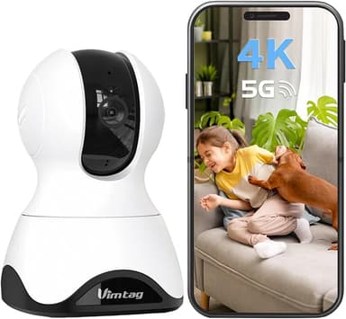 VIMTAG 4K UHD Pet Camera Indoor with Phone App, 360° Dog Camera with Speaker, Indoor Cameras for Home Security, 5G/2.4G WiFi, Motion Tracking&AI Detection, 2-Way Audio, Night Vision, SD/Cloud Storage - Image 1