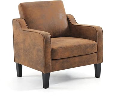 VINGLI Accent Chair for Living Room Chairs Rustic Reading Chair for Bedroom Scooped Arm Chair Mid Century Modern Accent Chairs Upholstered Comfy Chair for Apartment, Waiting Room - Image 1