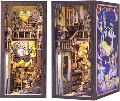 CUTEBEE Book Nook Kit - DIY Miniature House Kit for Adults and Teens, Dollhouse Booknook Tiny House Model Build Bookshelf Decor, Gifts for Family, Friends - Image 1