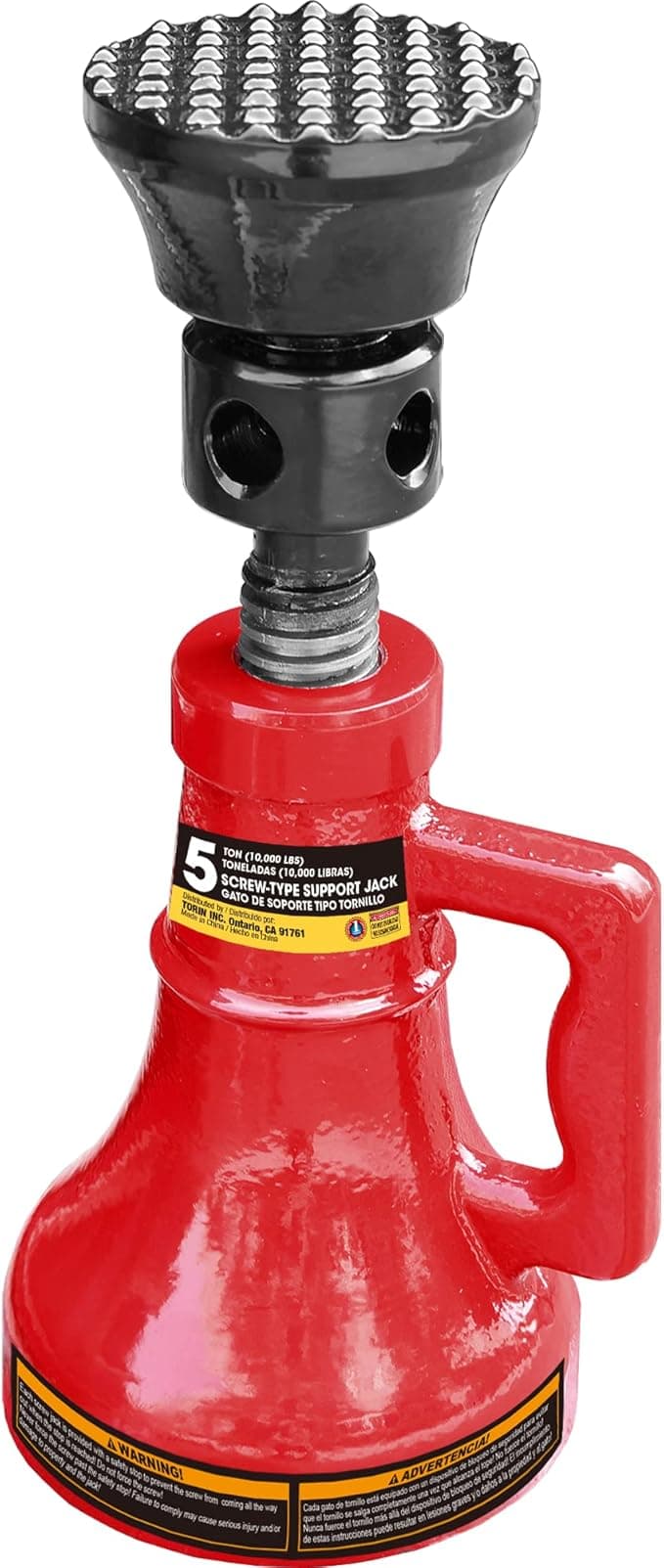 Big RED 5 Ton (10,000 LBs) Torin Professional Car Support Screw Jack for House Construction Bridge Stabilization, Red, ASJ05R - Image 1