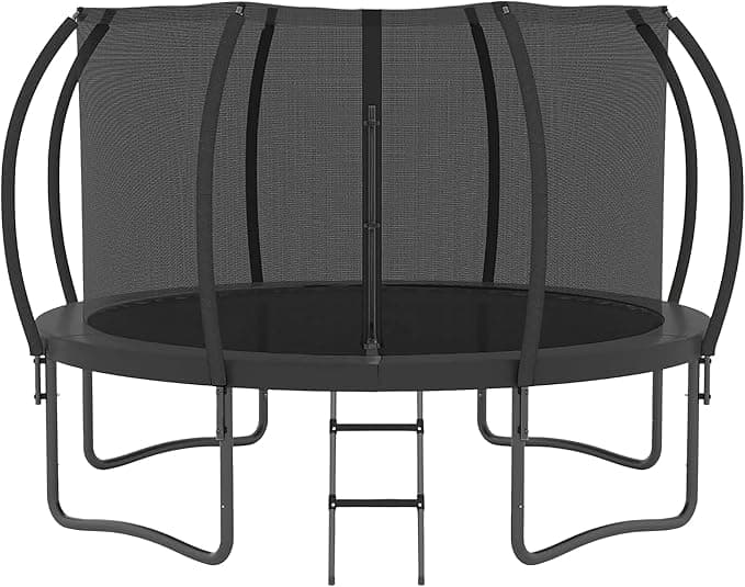 Trampoline 12FT 14FT Enclosure Net Outdoor Jump for Kids and Adults Round ASTM Approved Heavy-Duty Bounce Mat with Enhanced Weight Capacity - Image 1