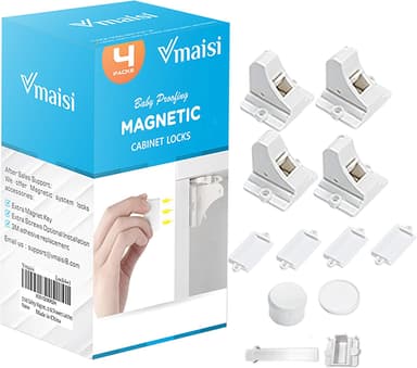 Vmaisi Magnetic Cabinet Locks for Babies (Stardand, Unit Count 4 - Image 2