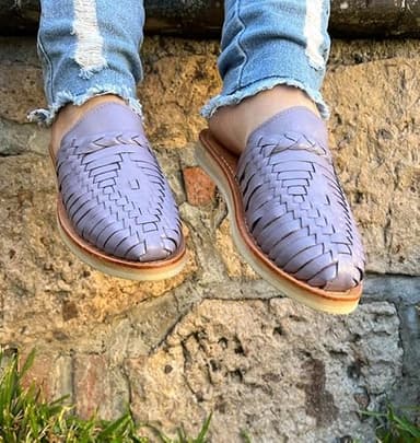 Mexico en la Piel Womans Leather Slide Sandals Handmade in Mexico in Purple Color (us_footwear_size_system, adult, women, numeric, medium, numeric_5) - Image 4