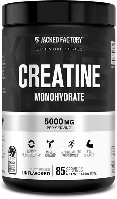 Jacked Factory Creatine Monohydrate Powder 425g - 5g Daily Creatine Supplement for Men and Women, Vegan-Friendly, Third-Party Tested - 85 Servings, Unflavored - Image 2