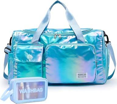 Small Gym Bag for Women, Travel Duffle Bag Carry On Weekender Bag with Shoe Compartment - Image 1