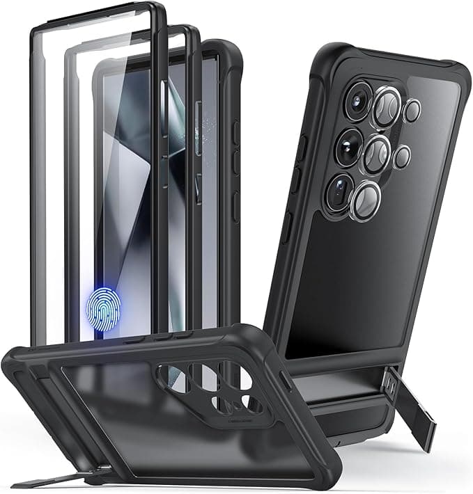 ESR for Samsung Galaxy S24 Ultra Armor Series Case, Full Body Protection Front Cover with Screen Protector and Extra Protective Front Frame, 3 Kickstand Modes, Military-Grade Protection, Black - Image 1