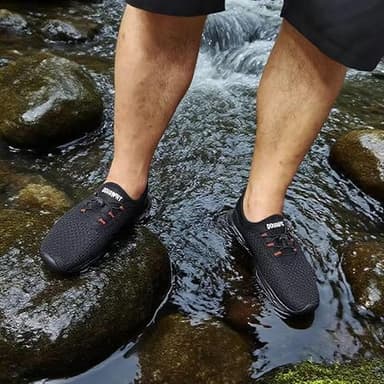 DOUSSPRT Men's Water Shoes Quick Drying Sports Aqua Shoes AllBlack Size 10 - Image 2